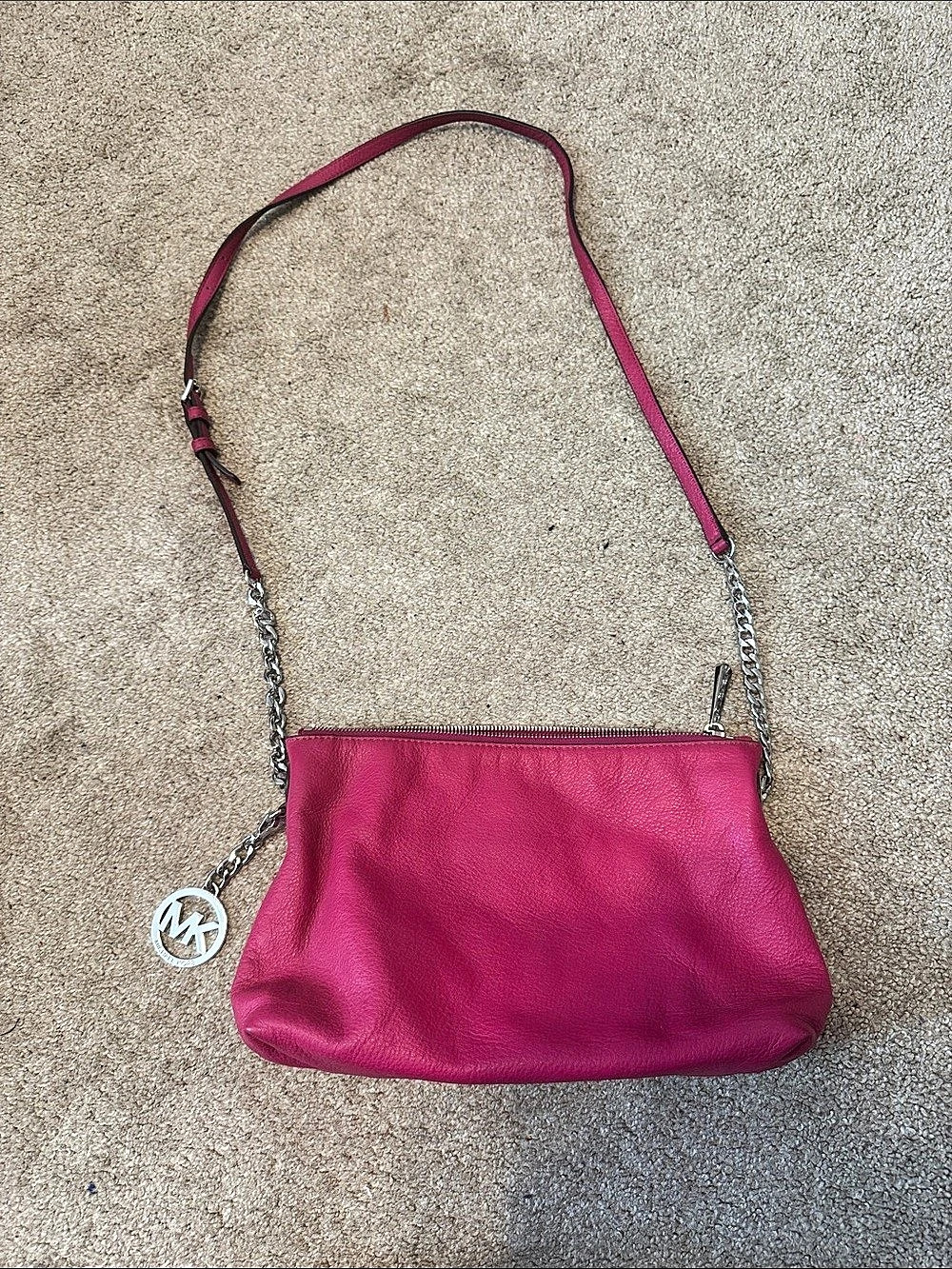 Michael Kors Pink Leather-Look Crossbody Bag